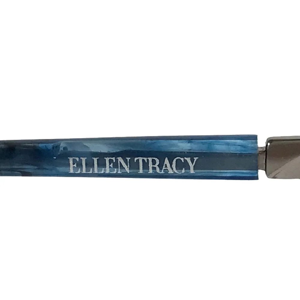 Ellen Tracy Petite Eyeglasses Frames SHIMA NAVY Blue Silver Cat Eye 49-16-125